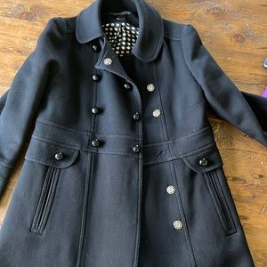 Marc by Marc Jacobs black puff sleeve knee length coat size M